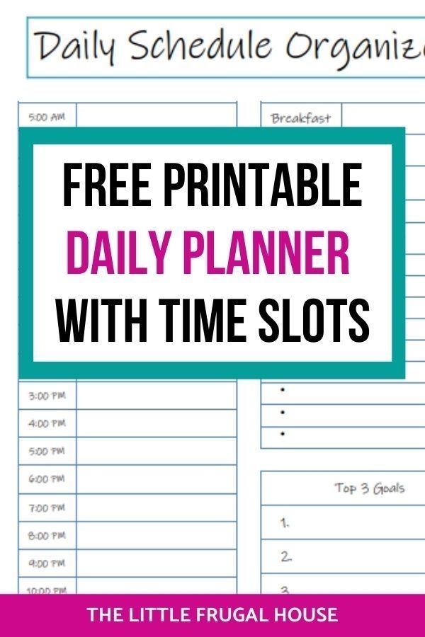 free printable daily planner with time slots the little