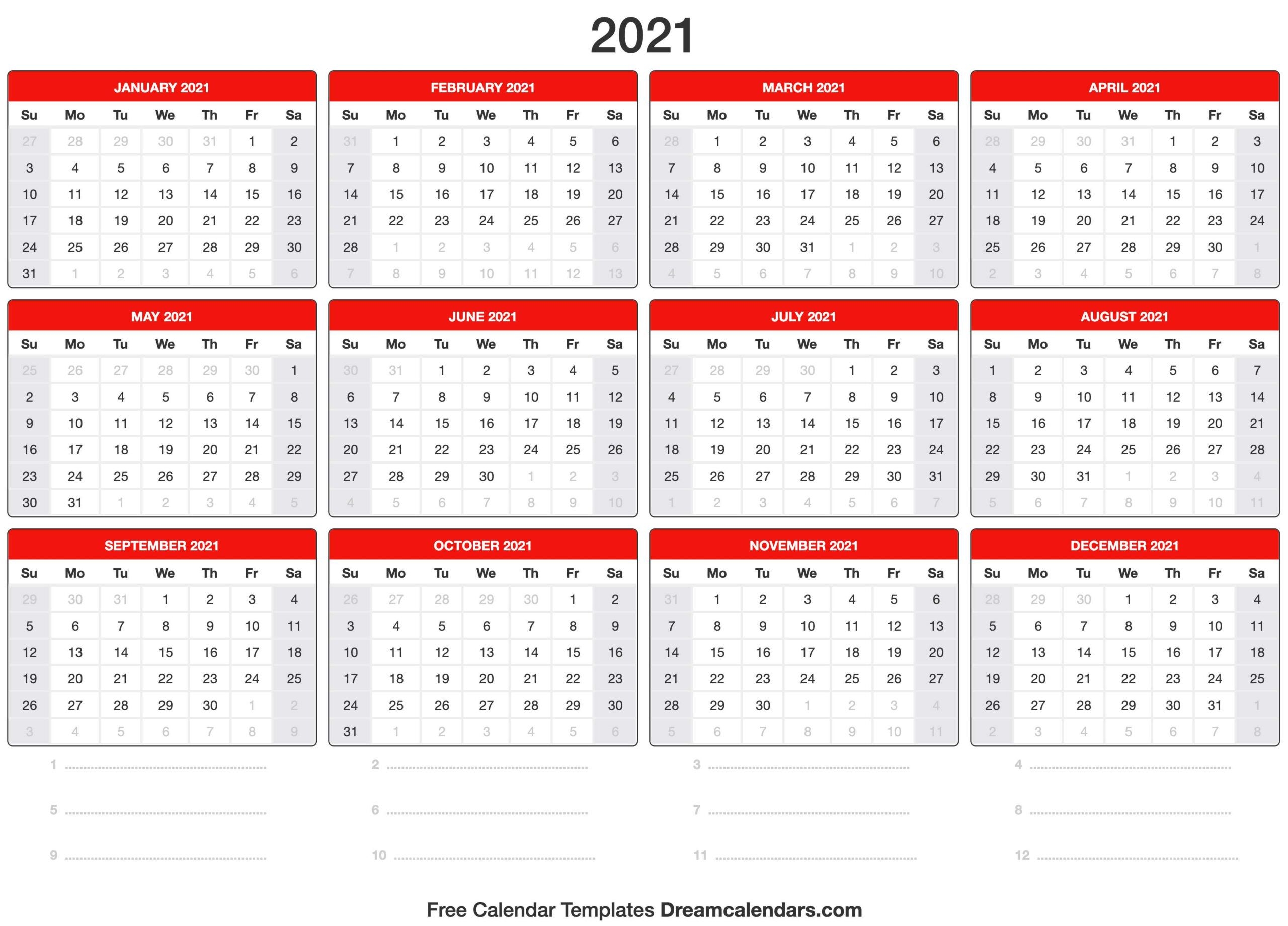 Free Printable Montly Pocket Planner 2021 | Calendar