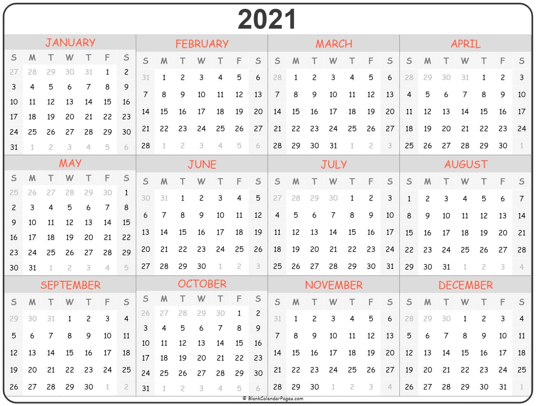 Free Printable Academic Year Month By Month Calendar 2021 - Example