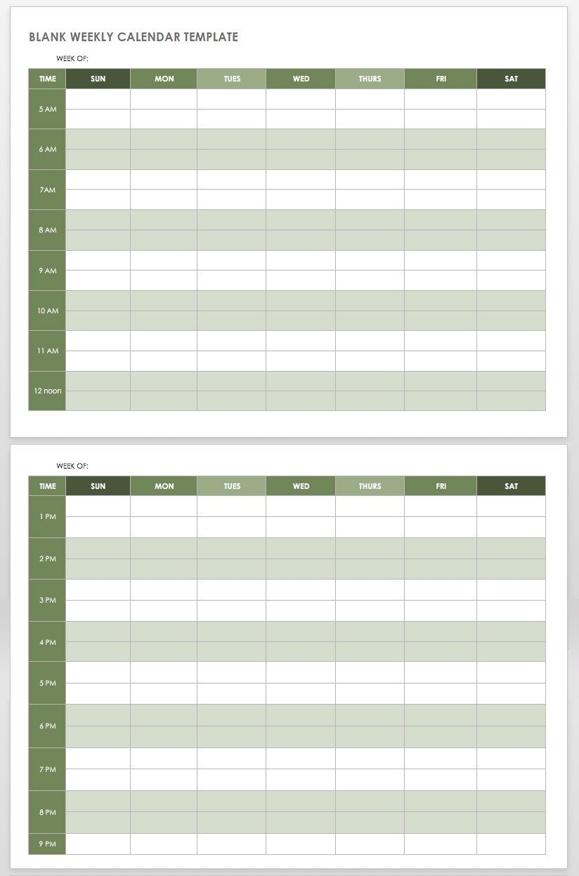 Free Printable Weekly Appointment Planner Two Every 15