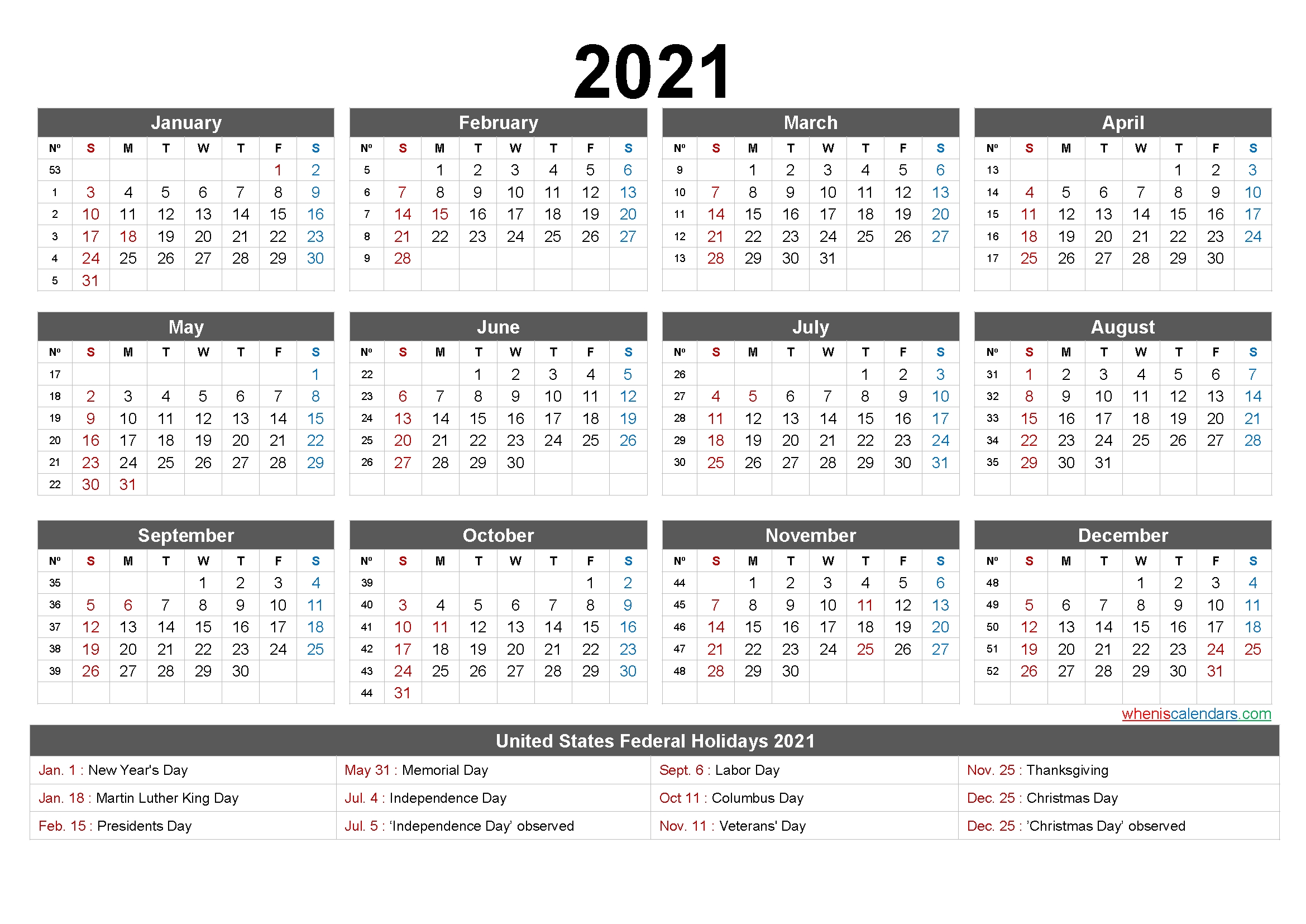 free printable yearly calendar 2021 and 2022 and further