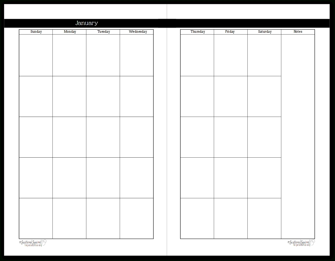 Free Prntable Calander Two Page Spread | Calendar Template