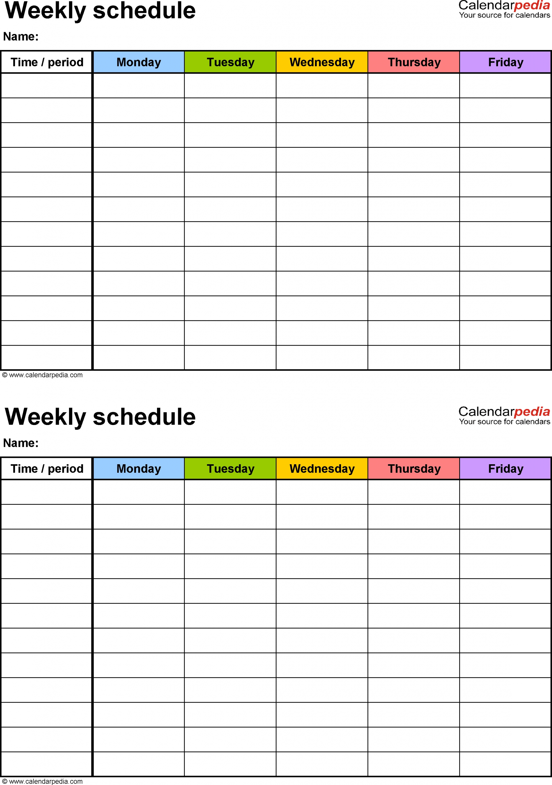 Free Weekly Schedule Templates For Pdf 18 Templates