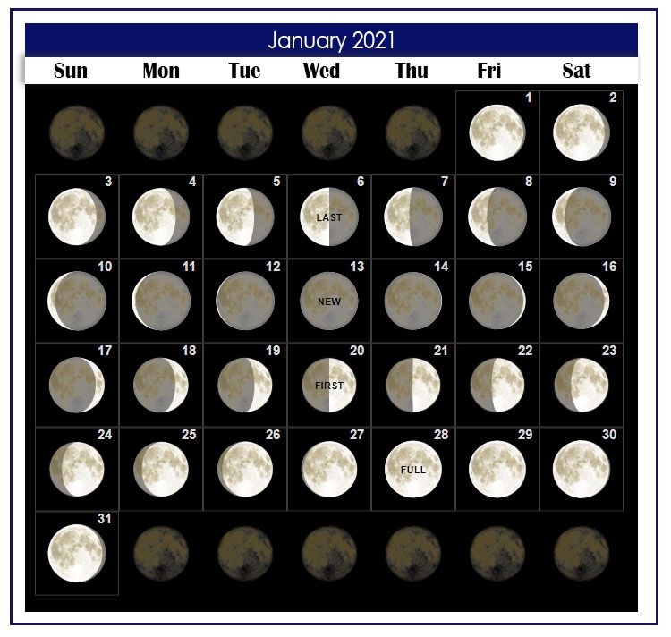 Full Moon Calendar 2021 Printable | Calendar Printables