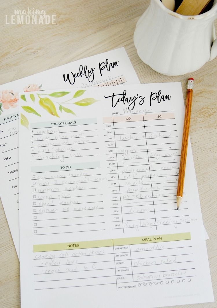 get your free 2018 printable planner (with daily, weekly