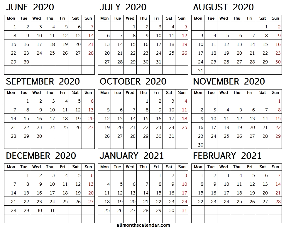 July 2021 To June 2021 Calendar - Example Calendar Printable