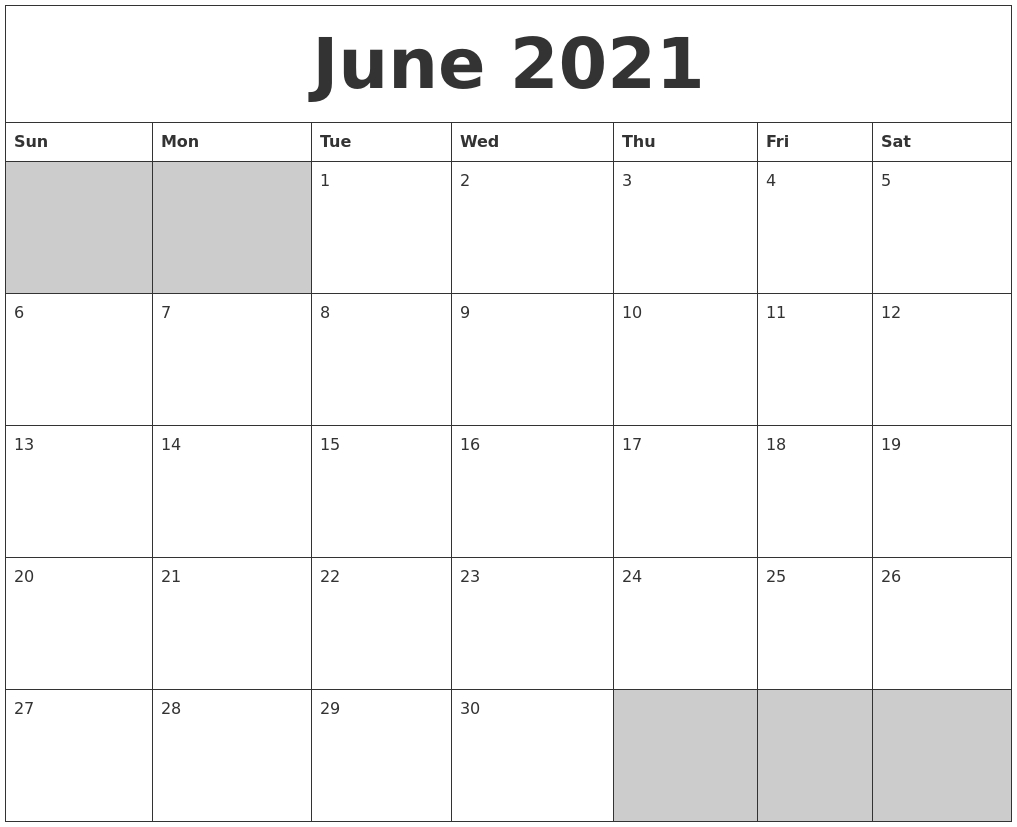 july 2021 printable calander