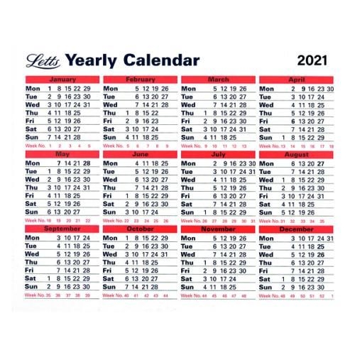 letts yearly calendar 210 x 260mm 2021 21 tyc ltyc21