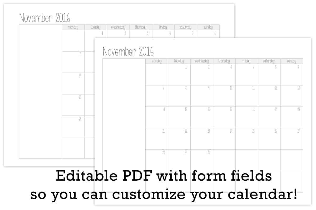 Make Your Own Monthly Calendar Printable | Tortagialla