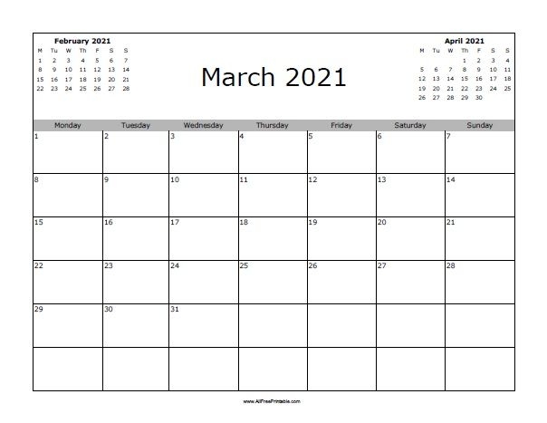 march 2021 calendar | free printable