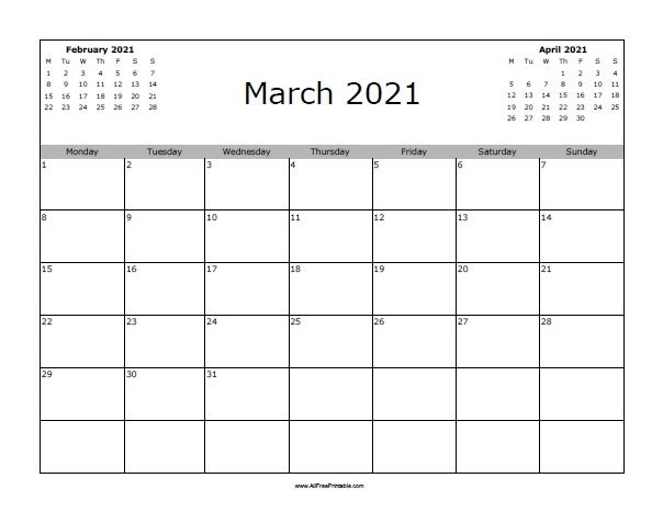 March 2021 Calendar | Free Printable