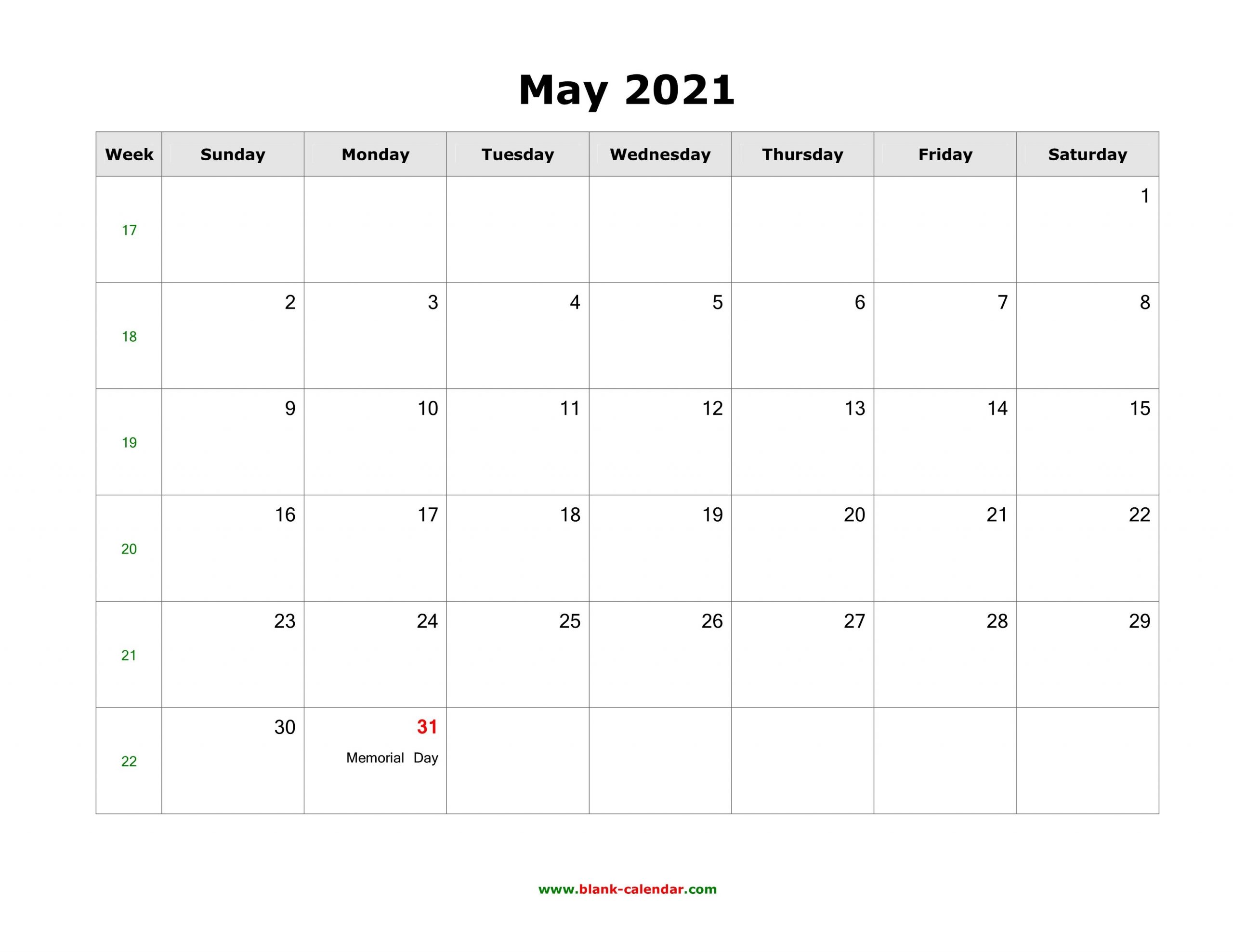 may 2021 blank calendar | free download calendar templates