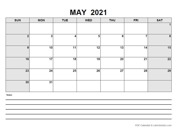 May 2021 Calendar | Calendarlabs