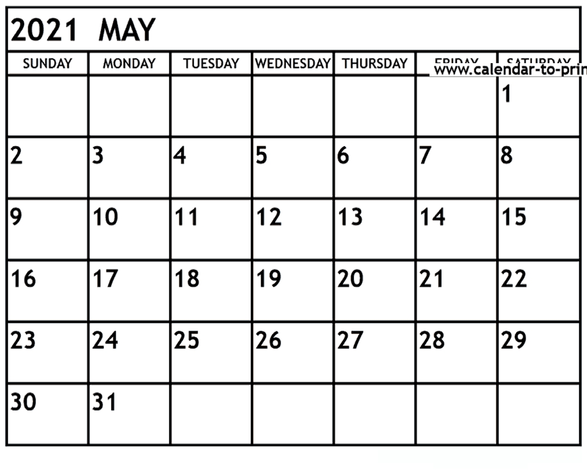 May 2021 Calendar Printable Pdf Mycalendarlabs