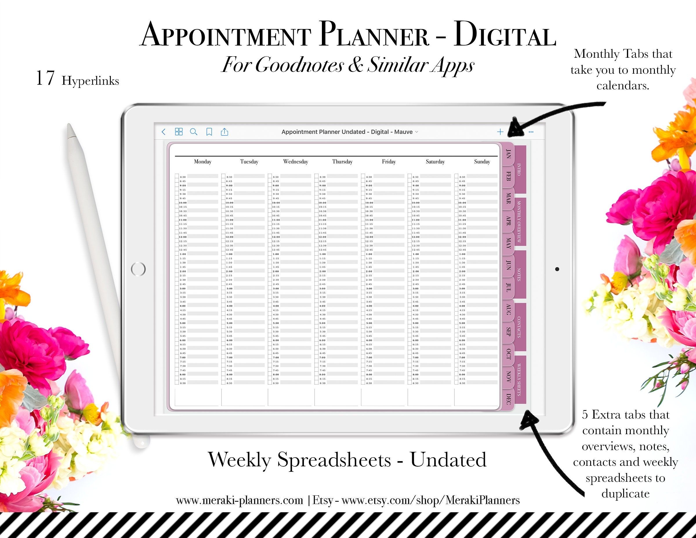 Meraki Planners Digital Undated Appointment Planner