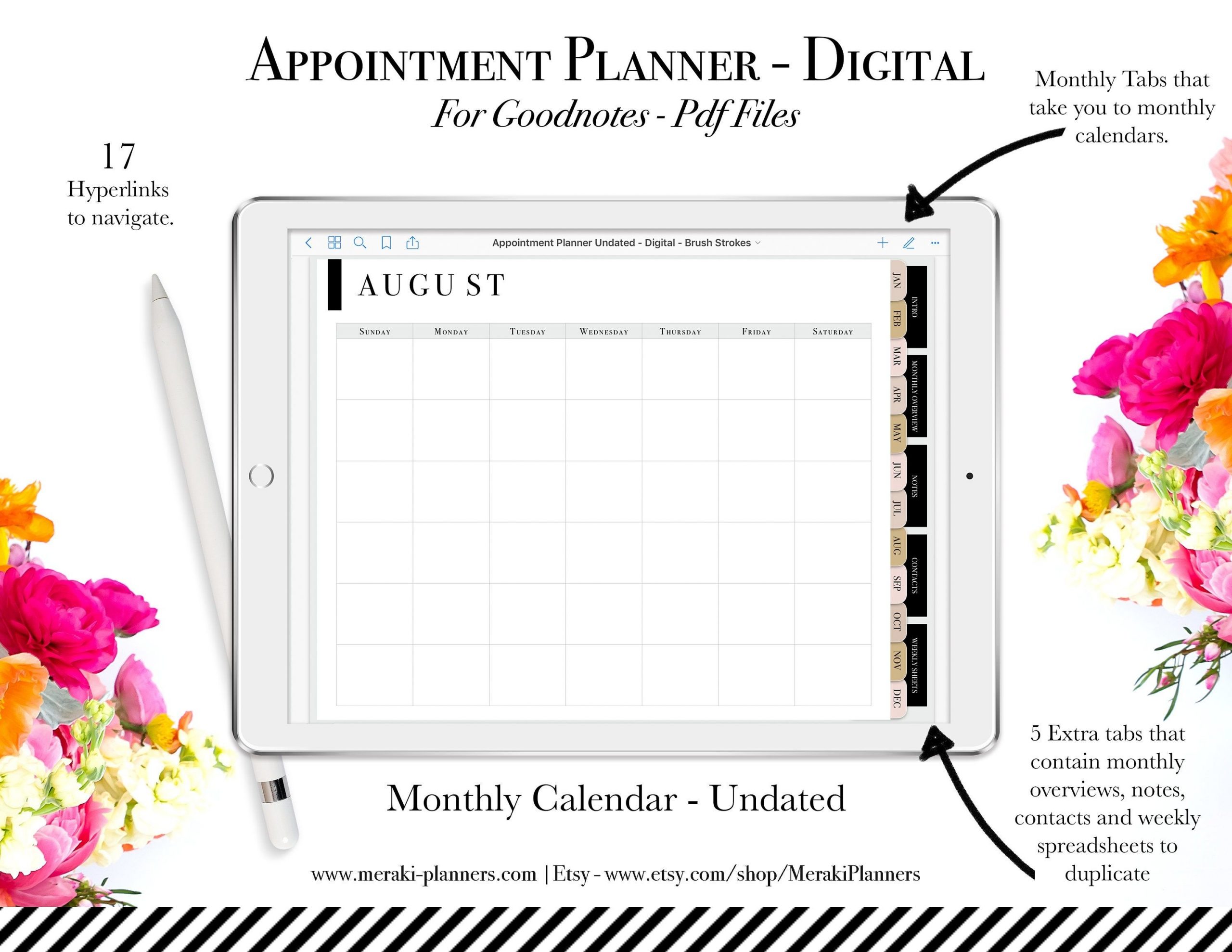 Meraki Planners Digital Undated Appointment Planner