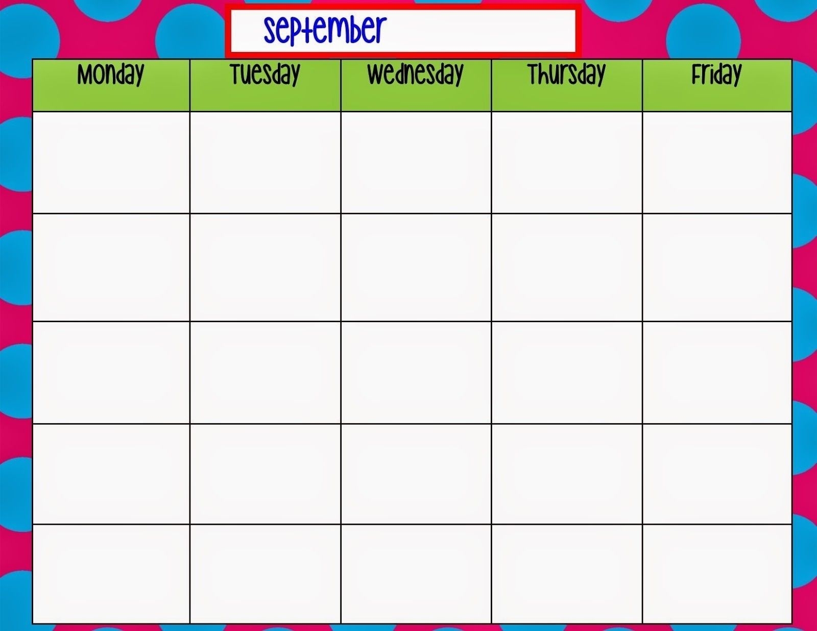 monday thru sunday calendar template | ten free printable