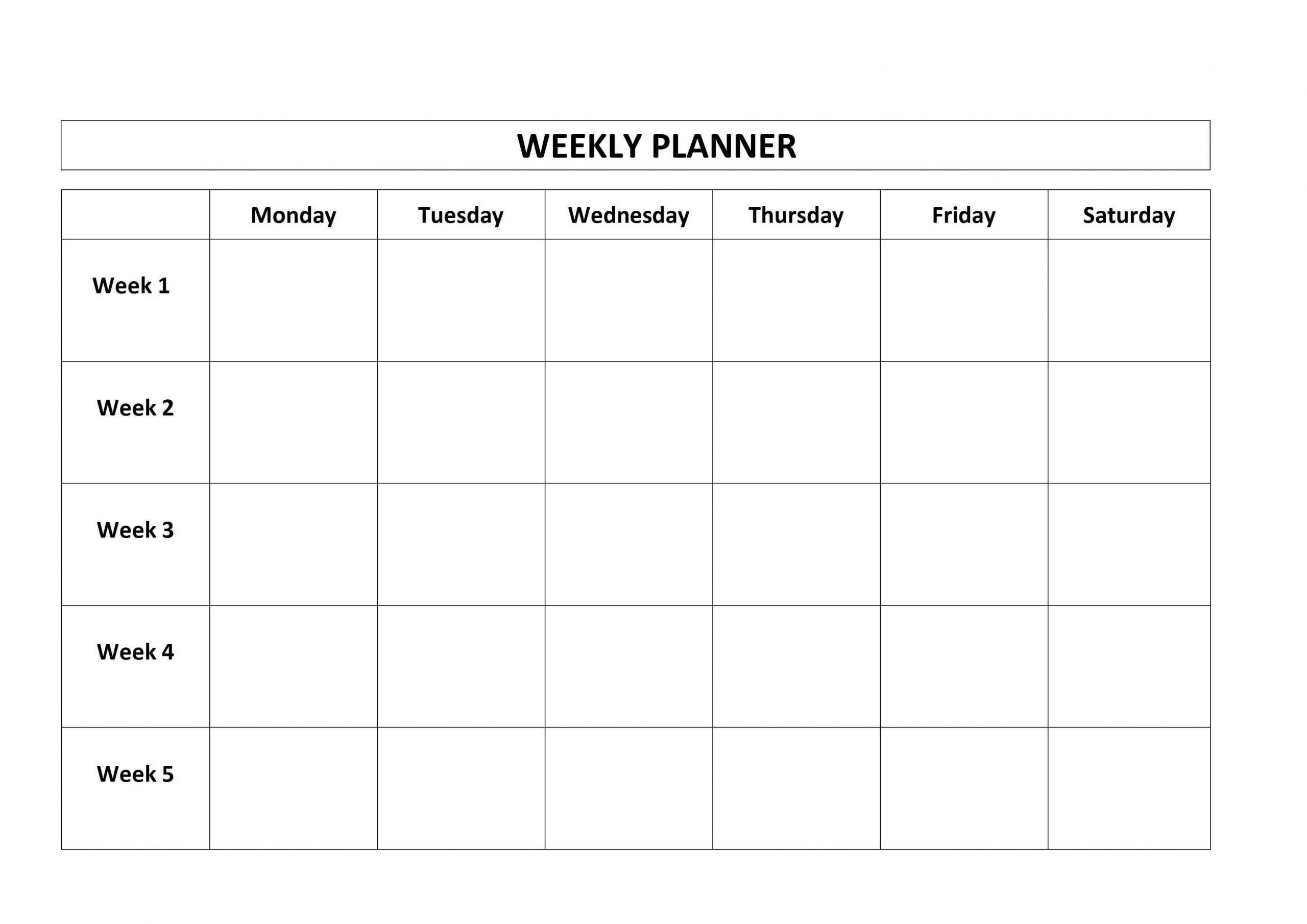 Monday To Friday 2 Week Calendar Template | Calendar