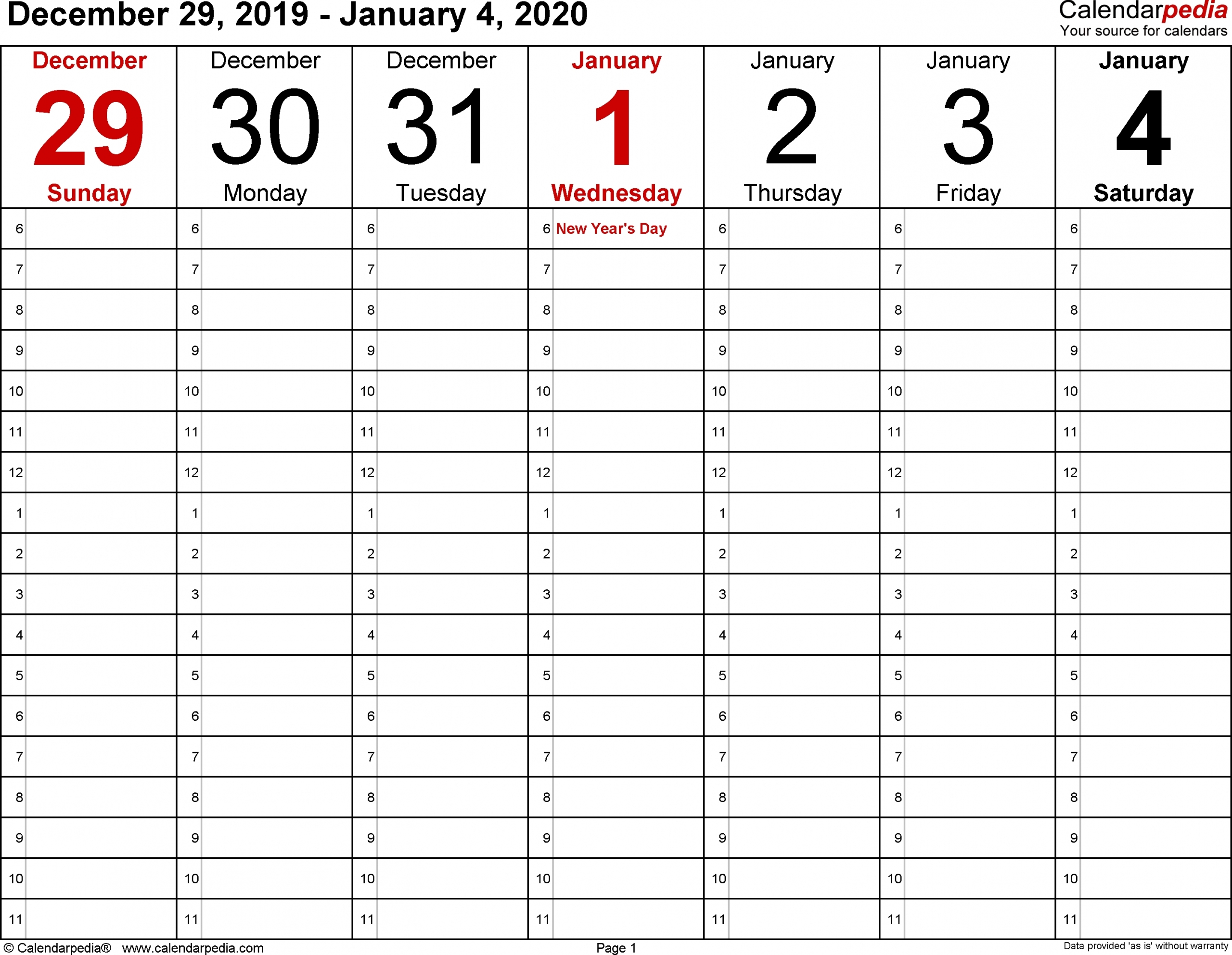 monday to friday template download : free calendar template