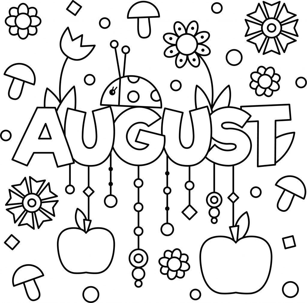 Monthly August Colouring Page Printable Thrifty Mommas