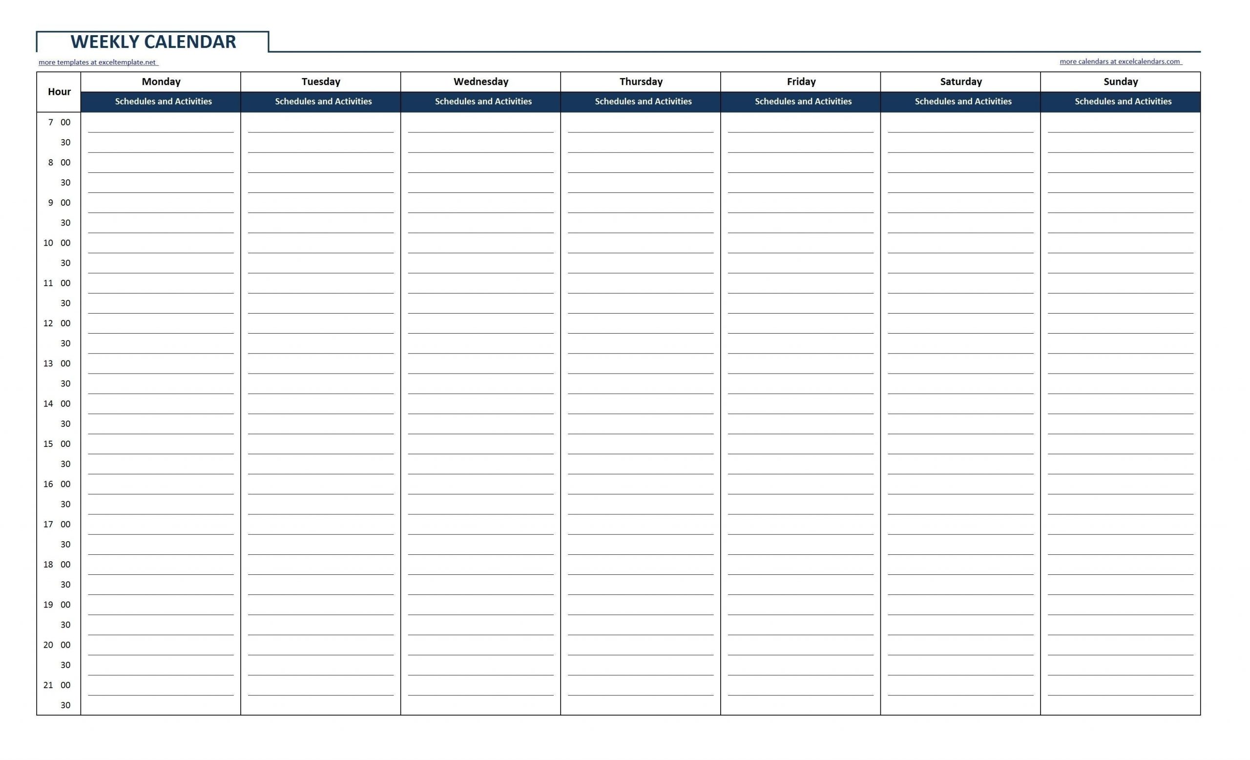 monthly calendar with time slots | weekly calendar