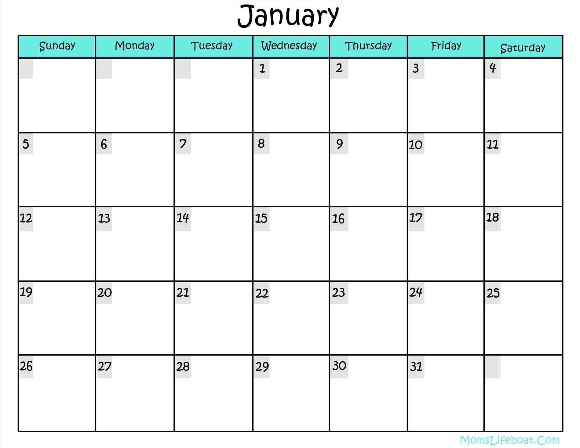 Monthly Calendar You Can Type In | Blank Monthly Calendar