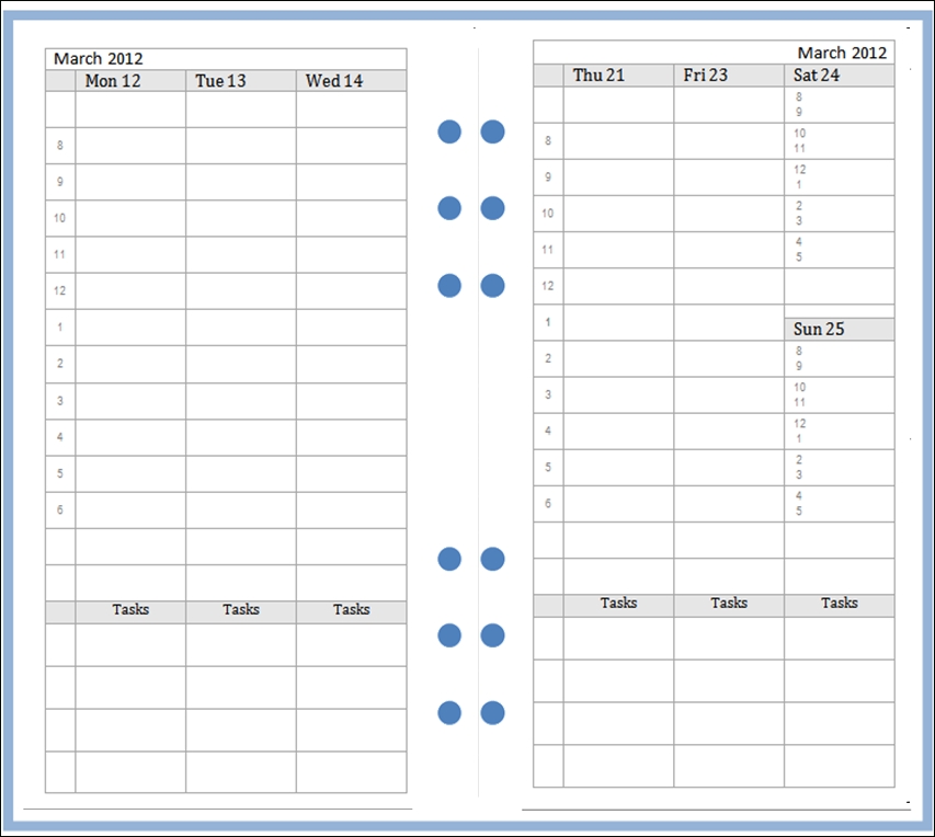 my life all in one place: free vertical weekly diary pages