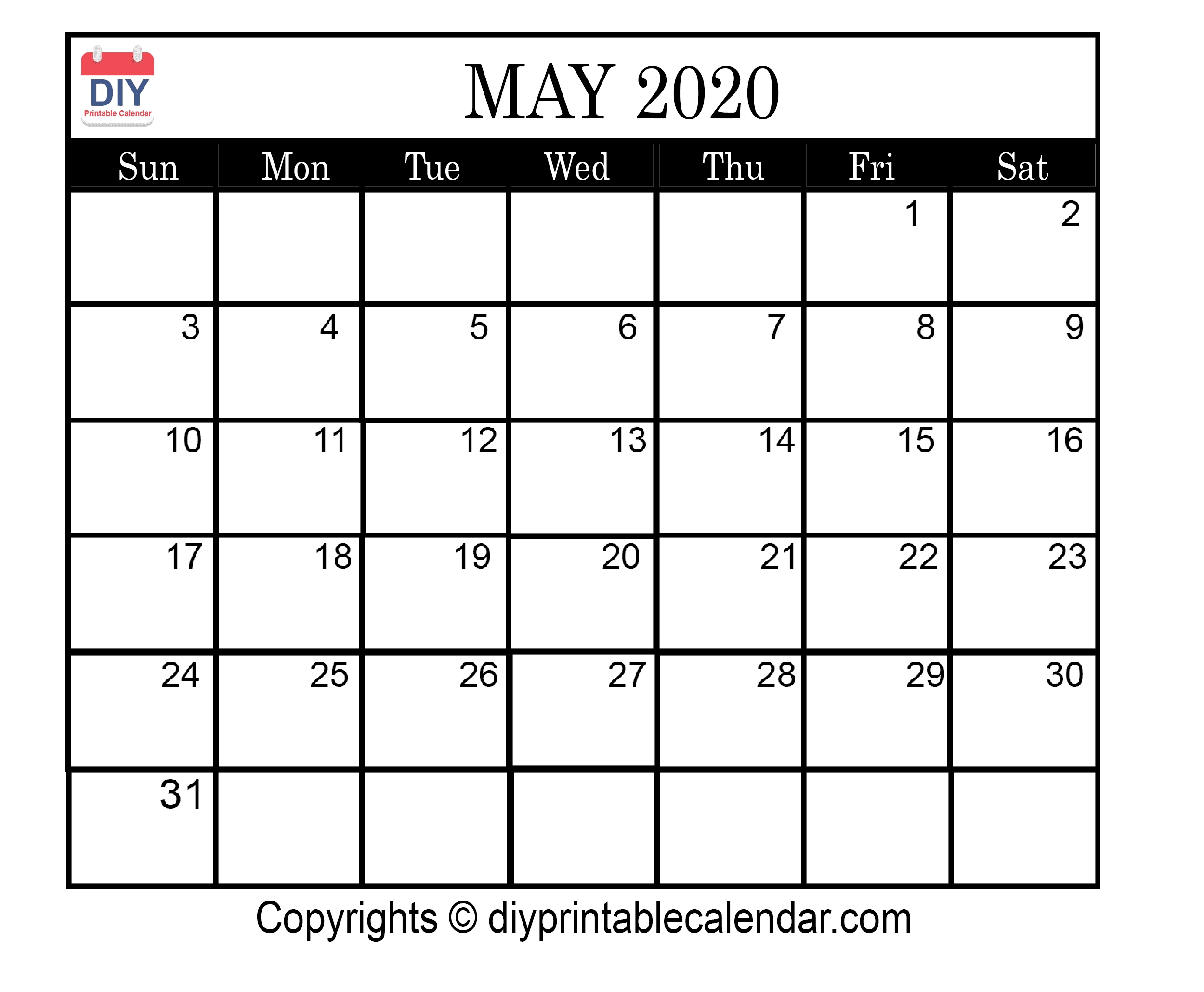 Pick 2020 Calendar With Spaces To Write On Free | Calendar