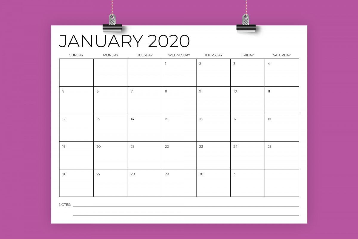 Pick 8 5 X 11 Printable 2020 Calendar | Calendar