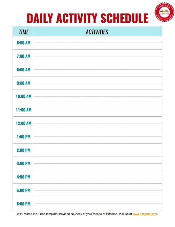 Pin On Daycare Daily Schedule Templates