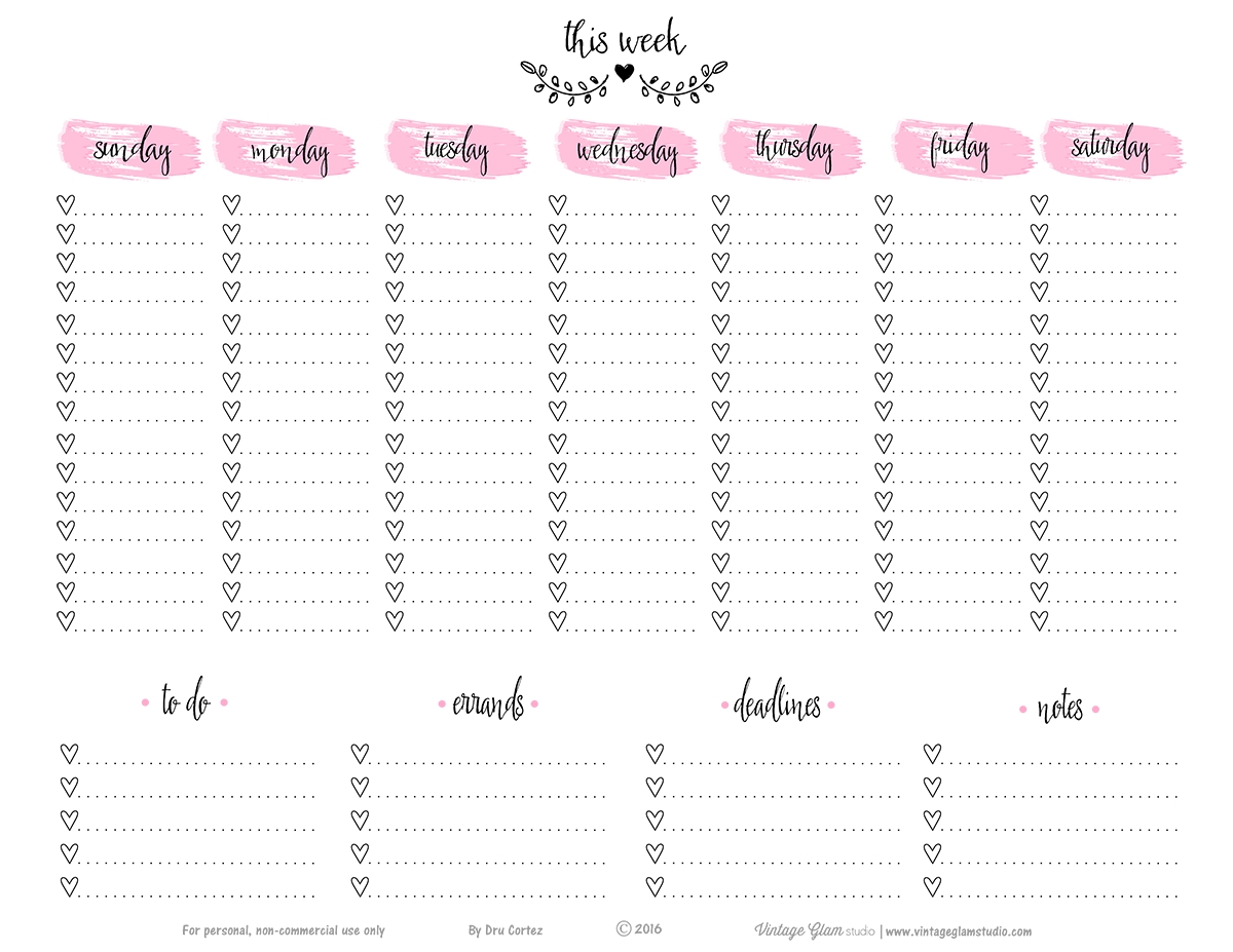 pin on planner printables free