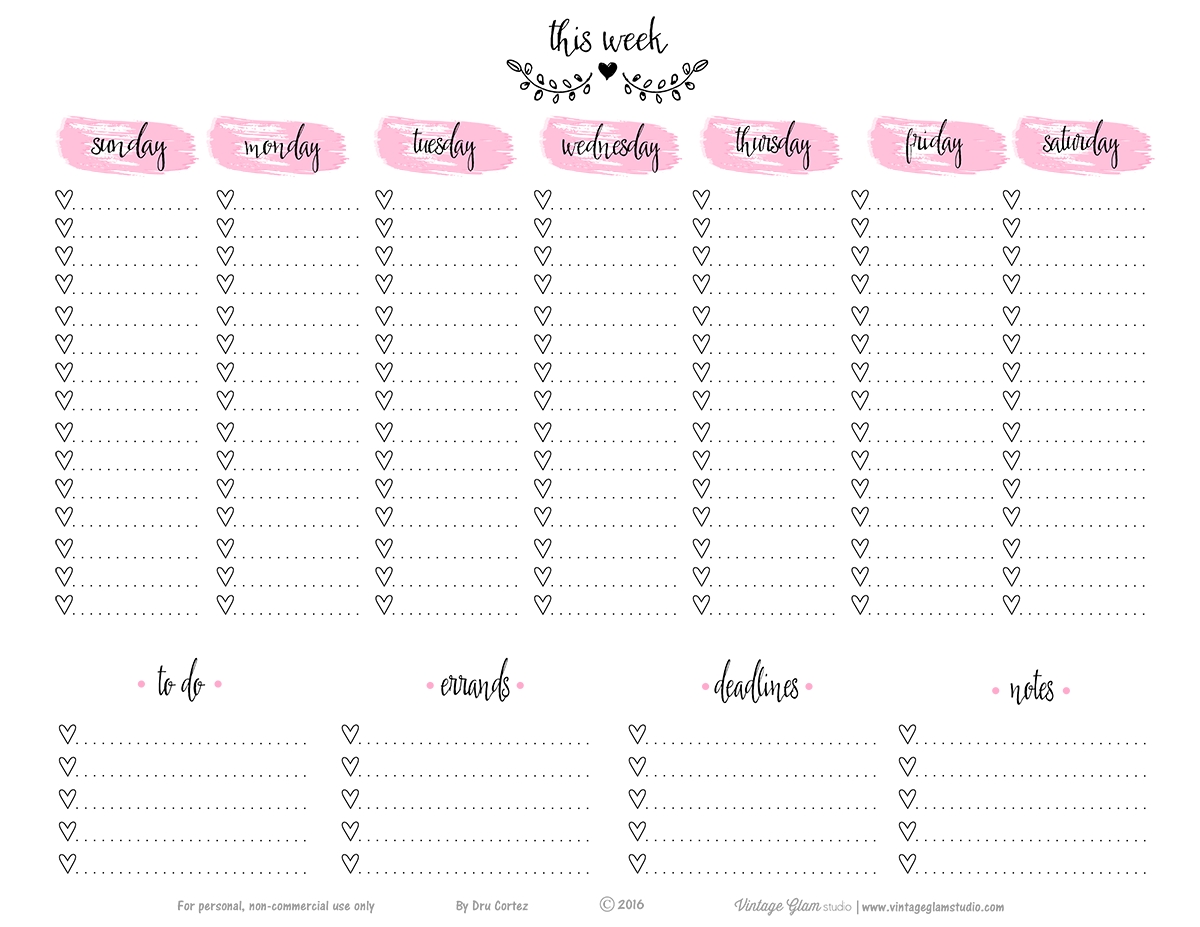 Pin On Planner Printables Free