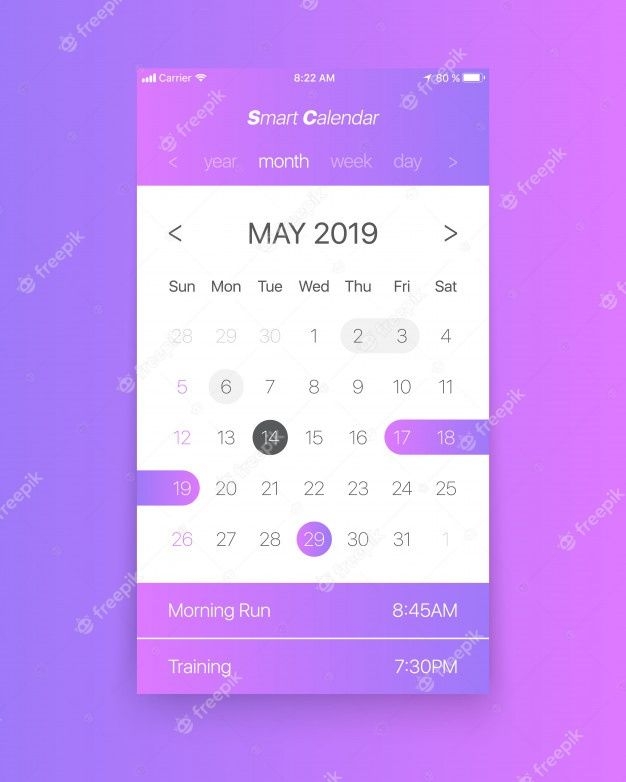 premium vector | smart calendar app ui concept vector