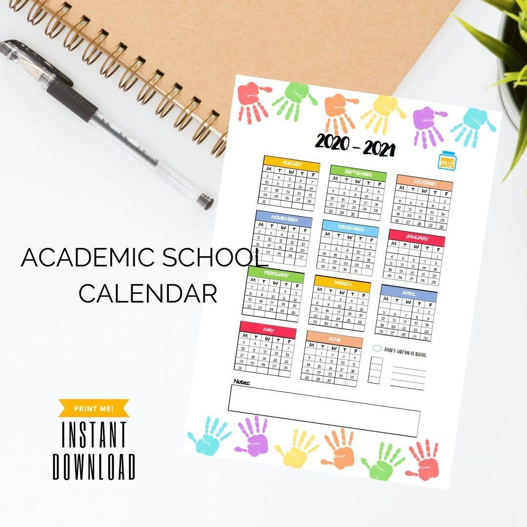 printable 2020 2021 academic calendar year one page