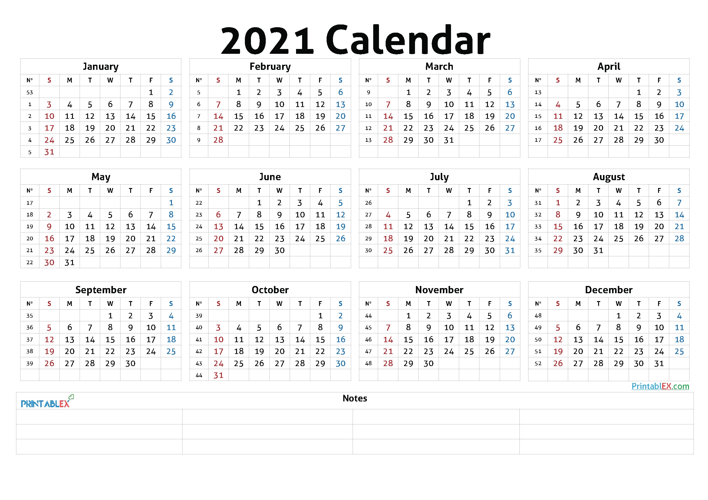 printable 2021 calendaryear 21ytw46