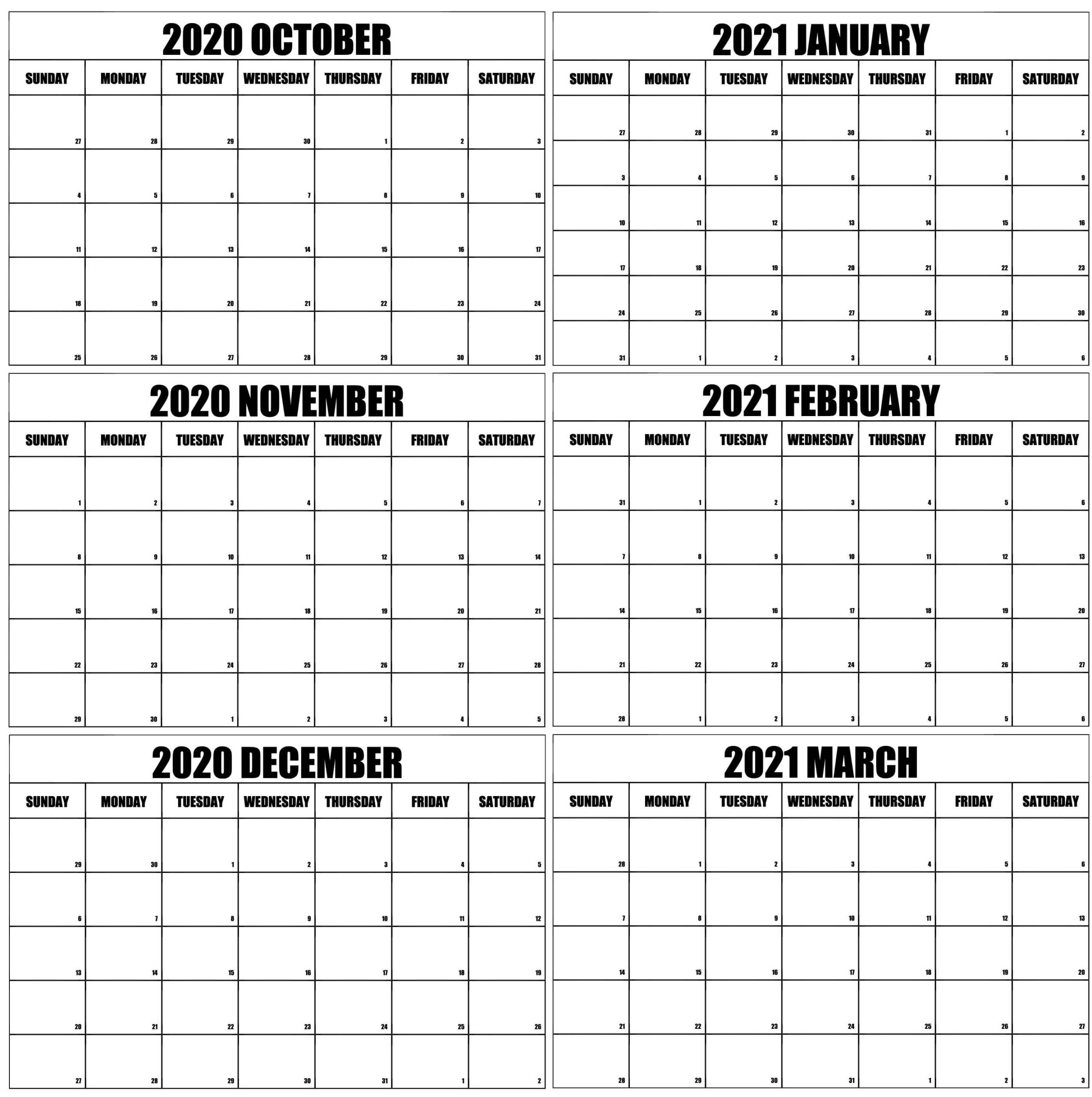Printable Blank Fill In Monthly Calendar 2021 | Calendar