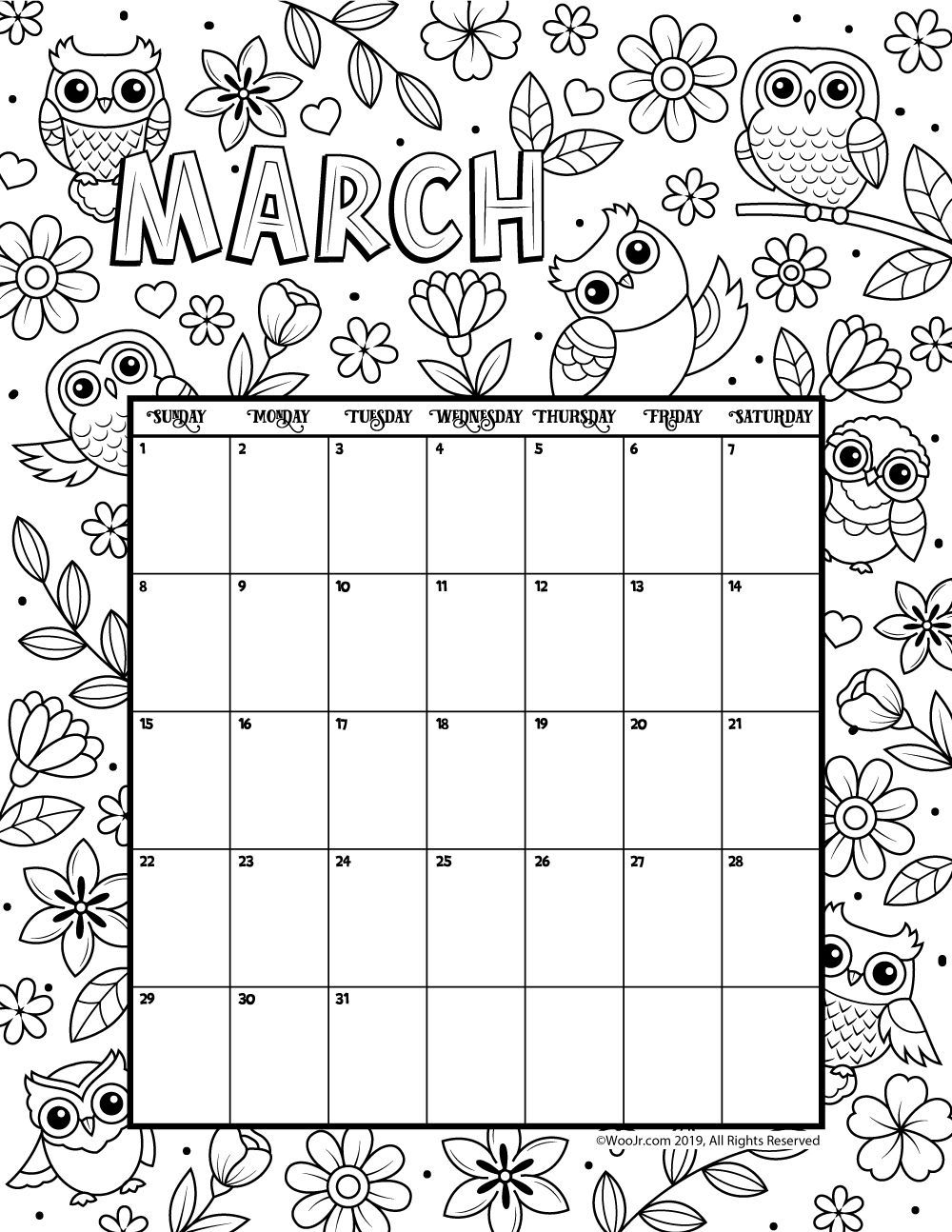 Printable Calendar Kid Friendly Calnda