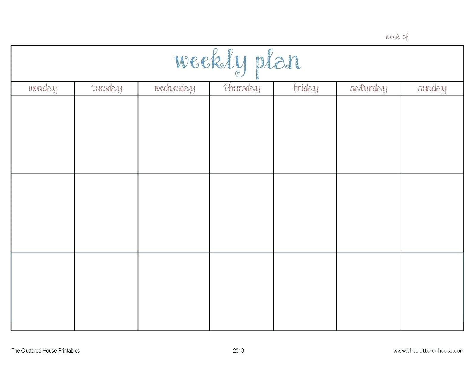 printable calendar monday through friday | example