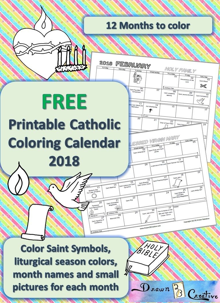 Printable Catholic Calendar To Color Drawn2bcreative