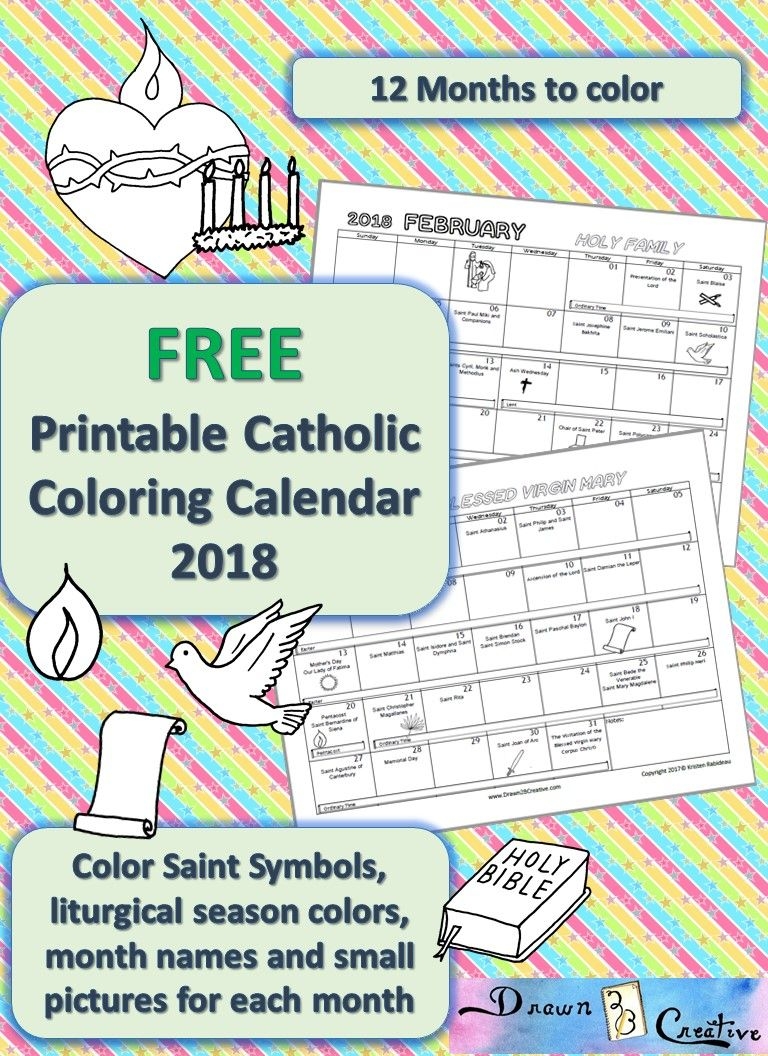 printable catholic calendar to color drawn2bcreative