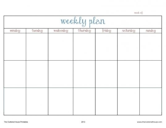 Printable Days Of The Week Calender | Printable Calendar