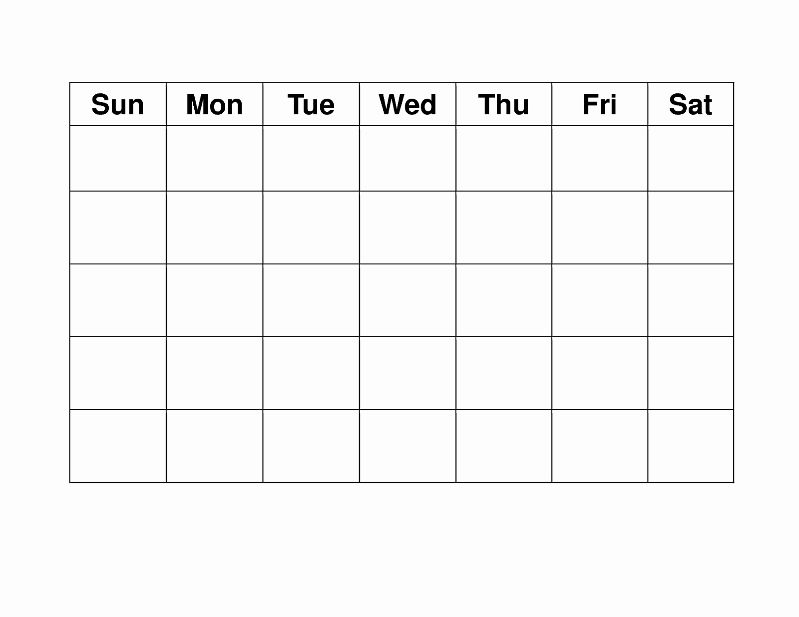 printable monday through friday calendar template