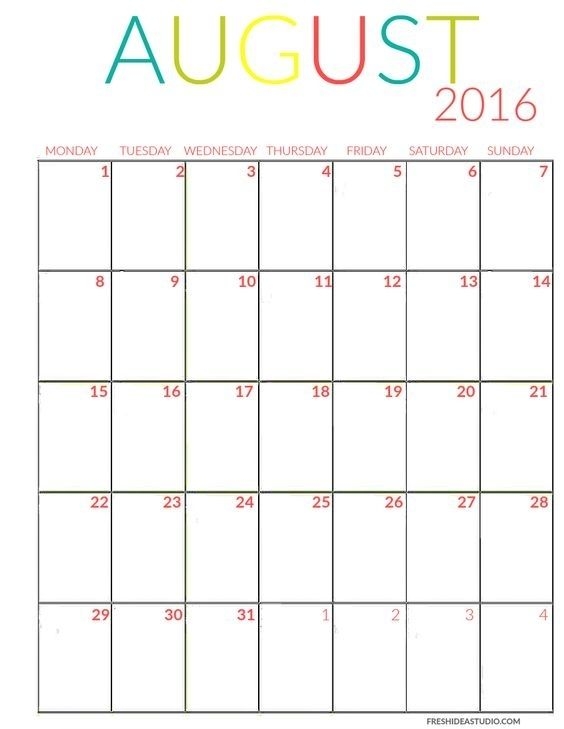 printable monday thru sunday calendar for word | ten free