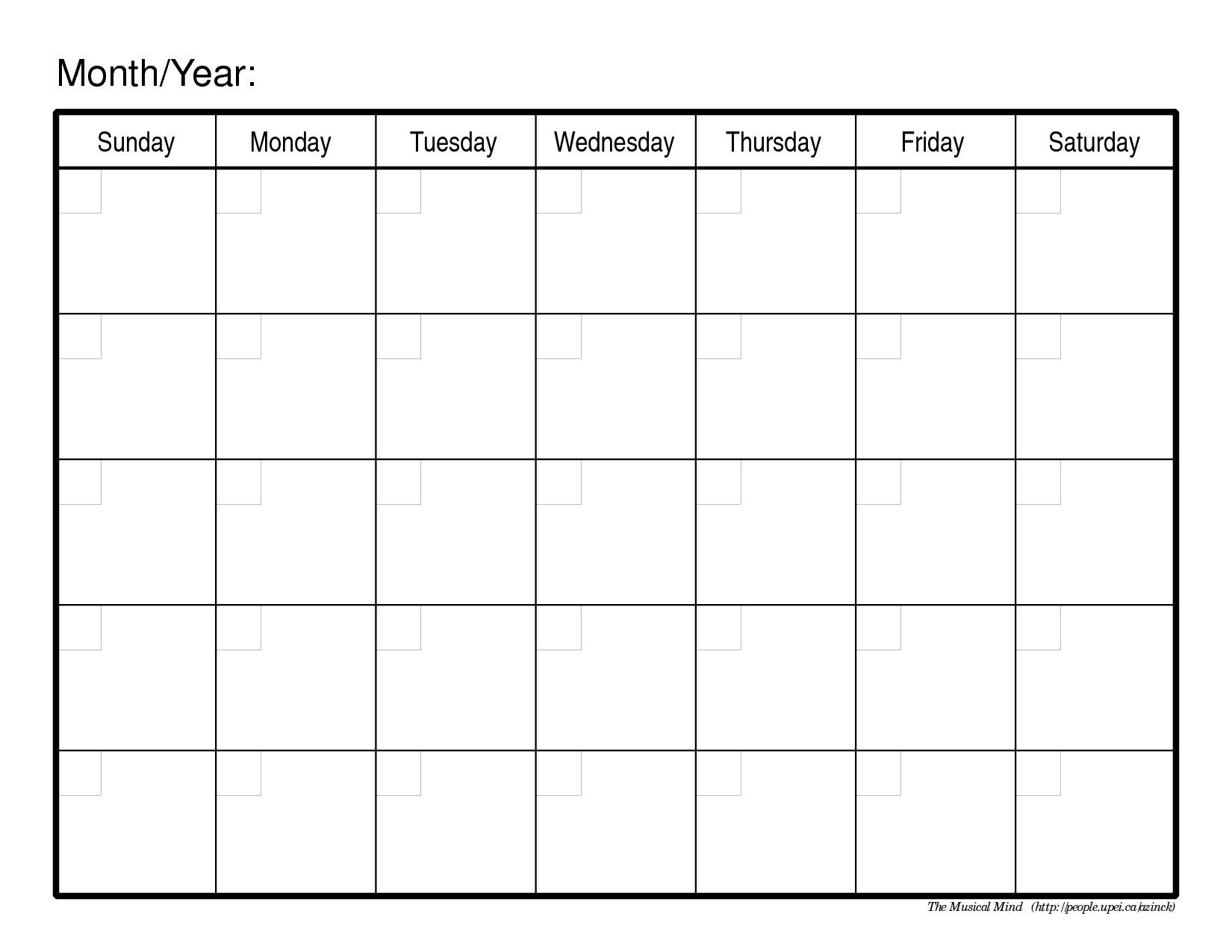 Printable Monthly Calendar Monday Start | Calendar