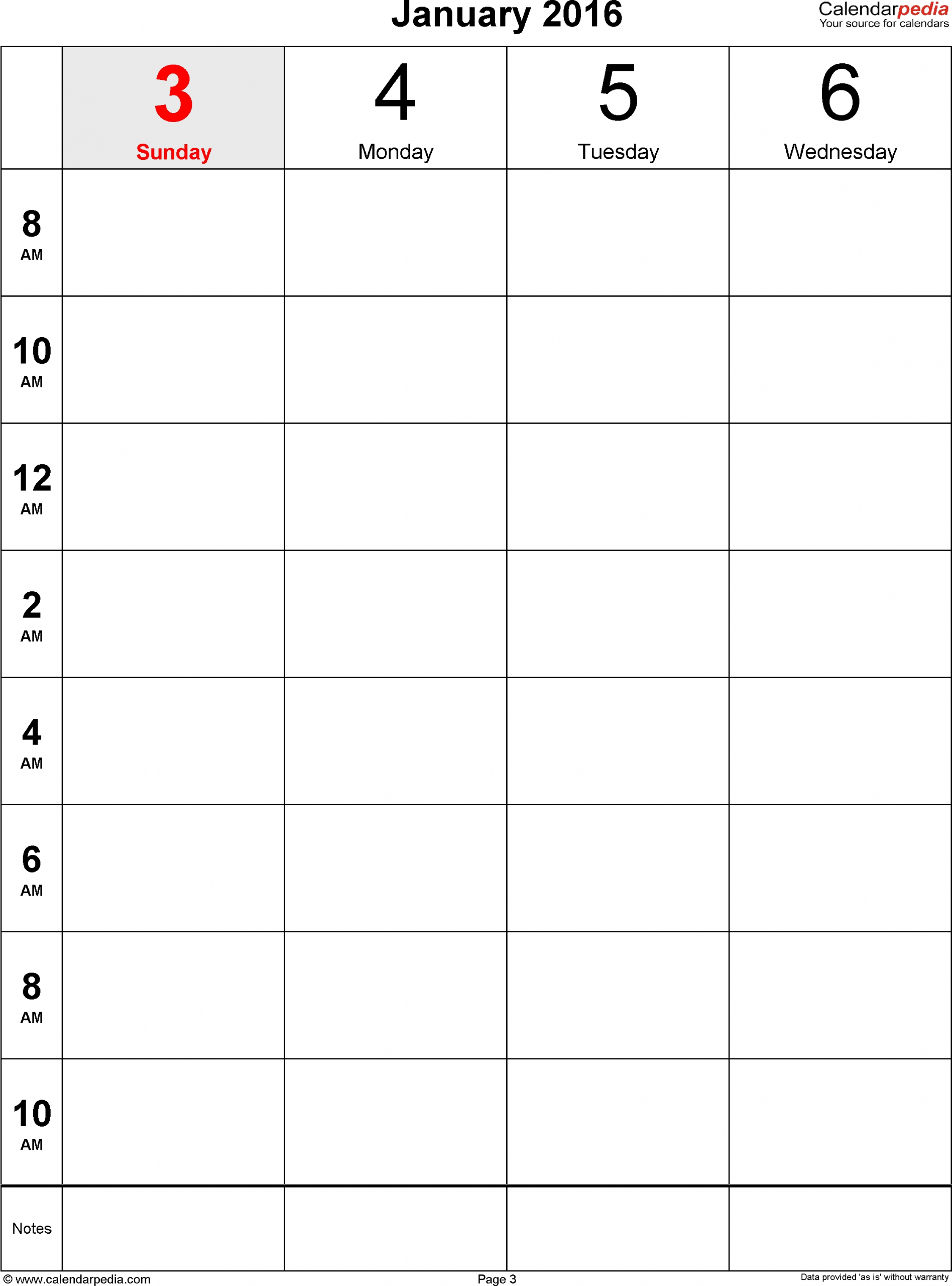 Editable Weekly Calendar With Time Slots Example Calendar Printable