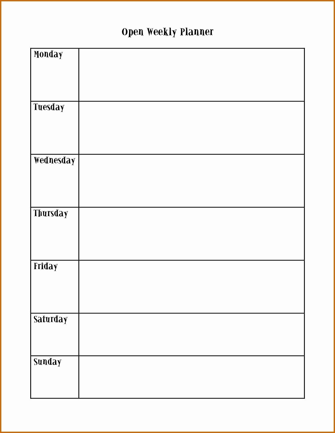 printable weekly calendar monday through friday | ten free