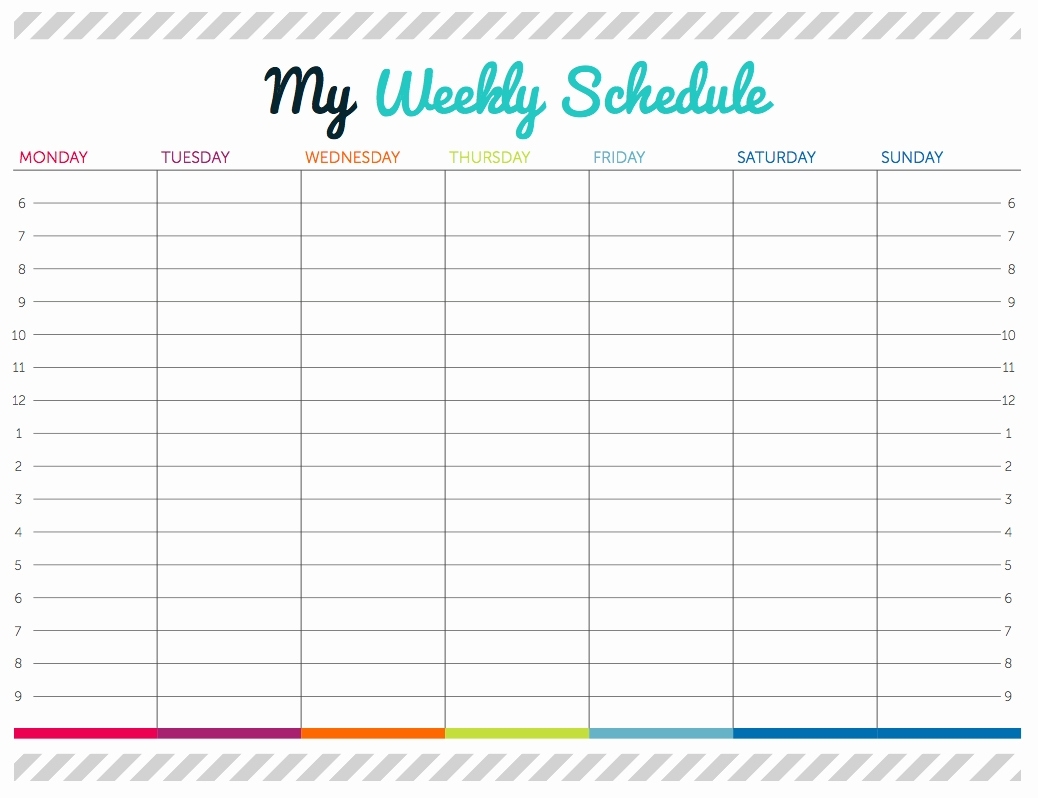 Printable Weekly Calendar With Time Slots : Free Calendar