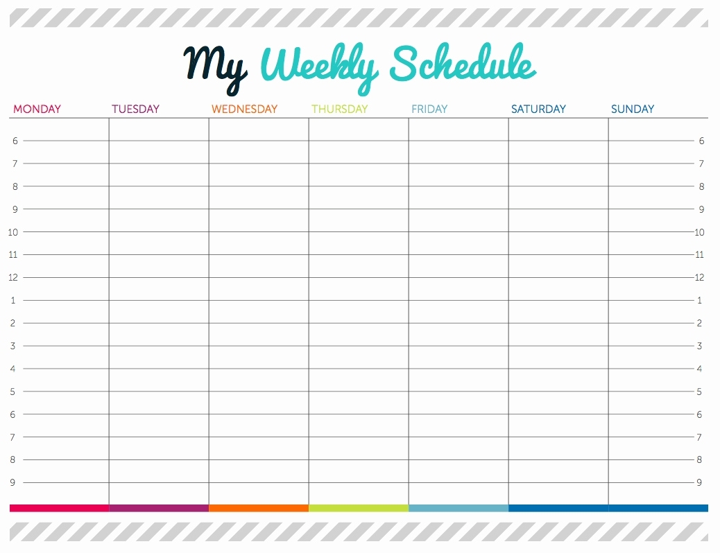 printable weekly calendar with time slots : free calendar