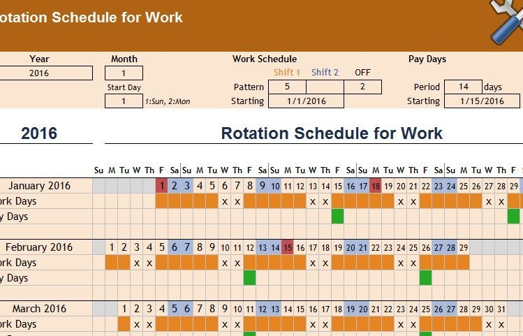 rotation schedule template