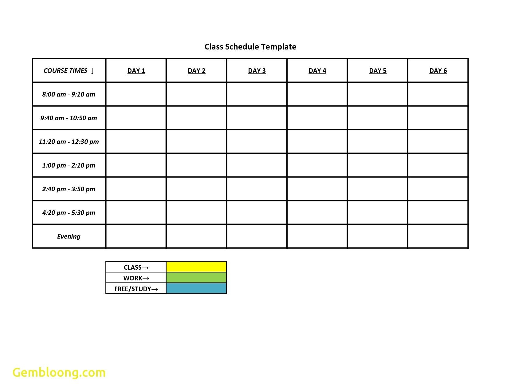 Schedule Availability Template Printable Schedule Template